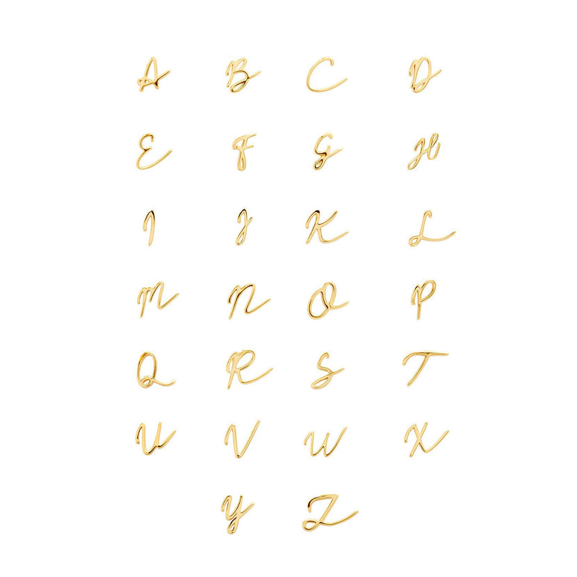 Stacey's Stories Script Initial Pendant (Gold)