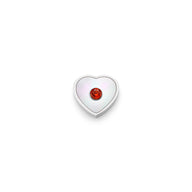 Pearl Heart Charms (Silver) - Birthstone