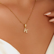 Bubble Initial Pendant (Gold)