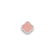 Rose Quartz Clover Charms (Silver) - Plain
