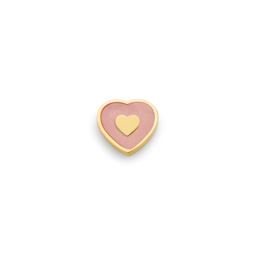 Rose Quartz Heart Charms (Gold) - Heart