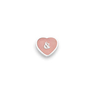 Rose Quartz Heart Charms (Silver) - &