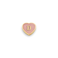 Rose Quartz Heart Charms (Gold) - Initials
