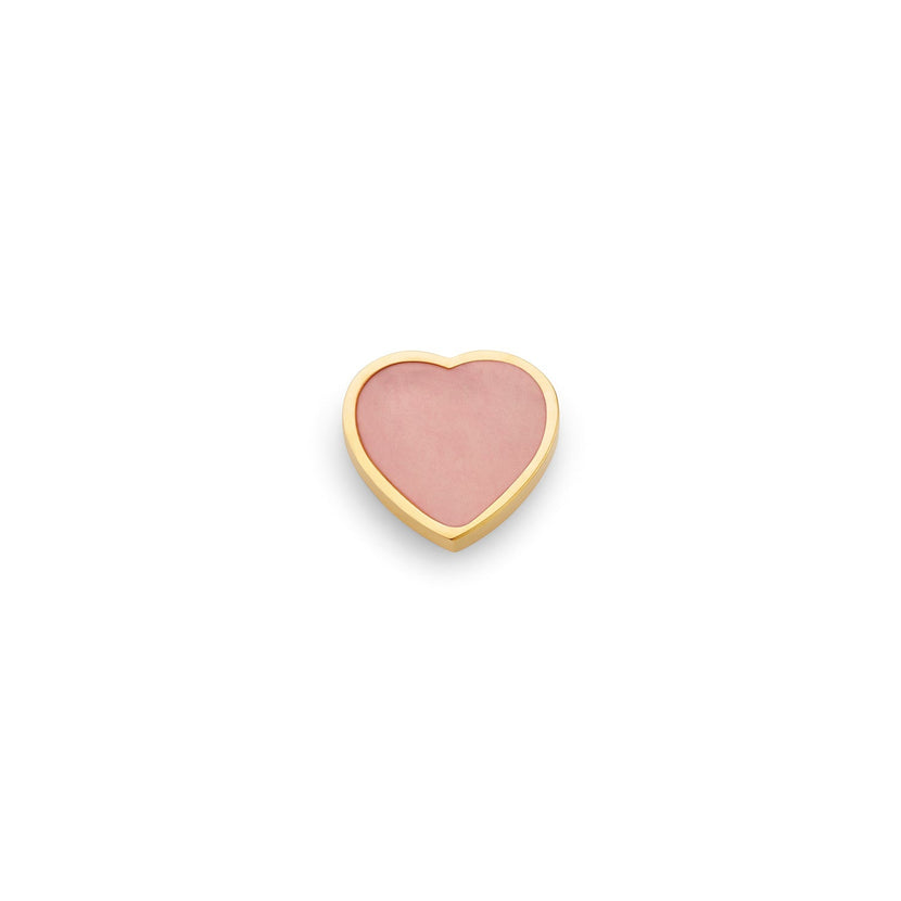 Rose Quartz Heart Charms (Gold) - Plain