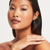 Stacey's Stories Doodle Heart Huggie Hoops (Silver)