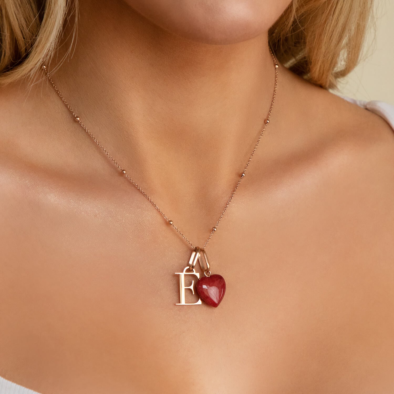 Rose Gold Initial Birthstone Personalised Necklace Abbott Lyon rose-gold-initial-birthstone-personalised-necklace-abbott-lyon
