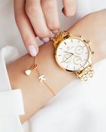 Birthstone & Made Mine Letter Bracelet (Gold)