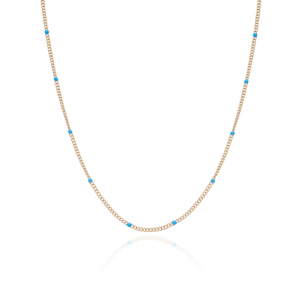 Colourful Sphere Chain Necklace (Gold)
