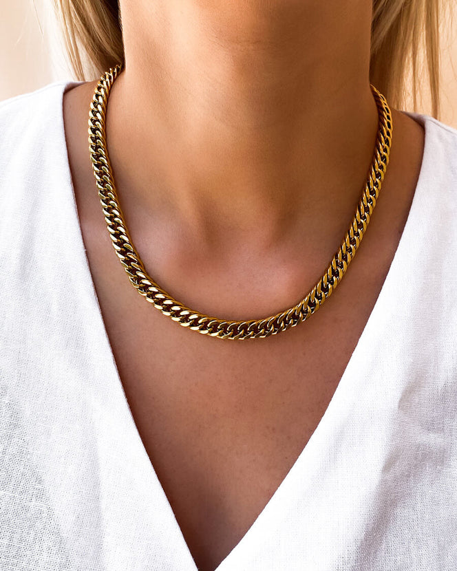 Curb Chain Necklace 18 in (Gold)