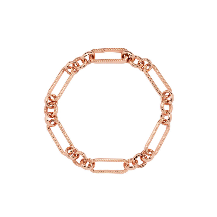 Figaro Chain Bracelet (Rose Gold)