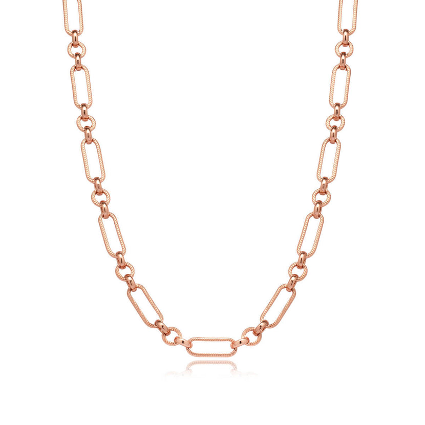Figaro Chain Necklace (Rose Gold)