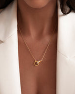 Interlinked Crystal Necklace (Gold)