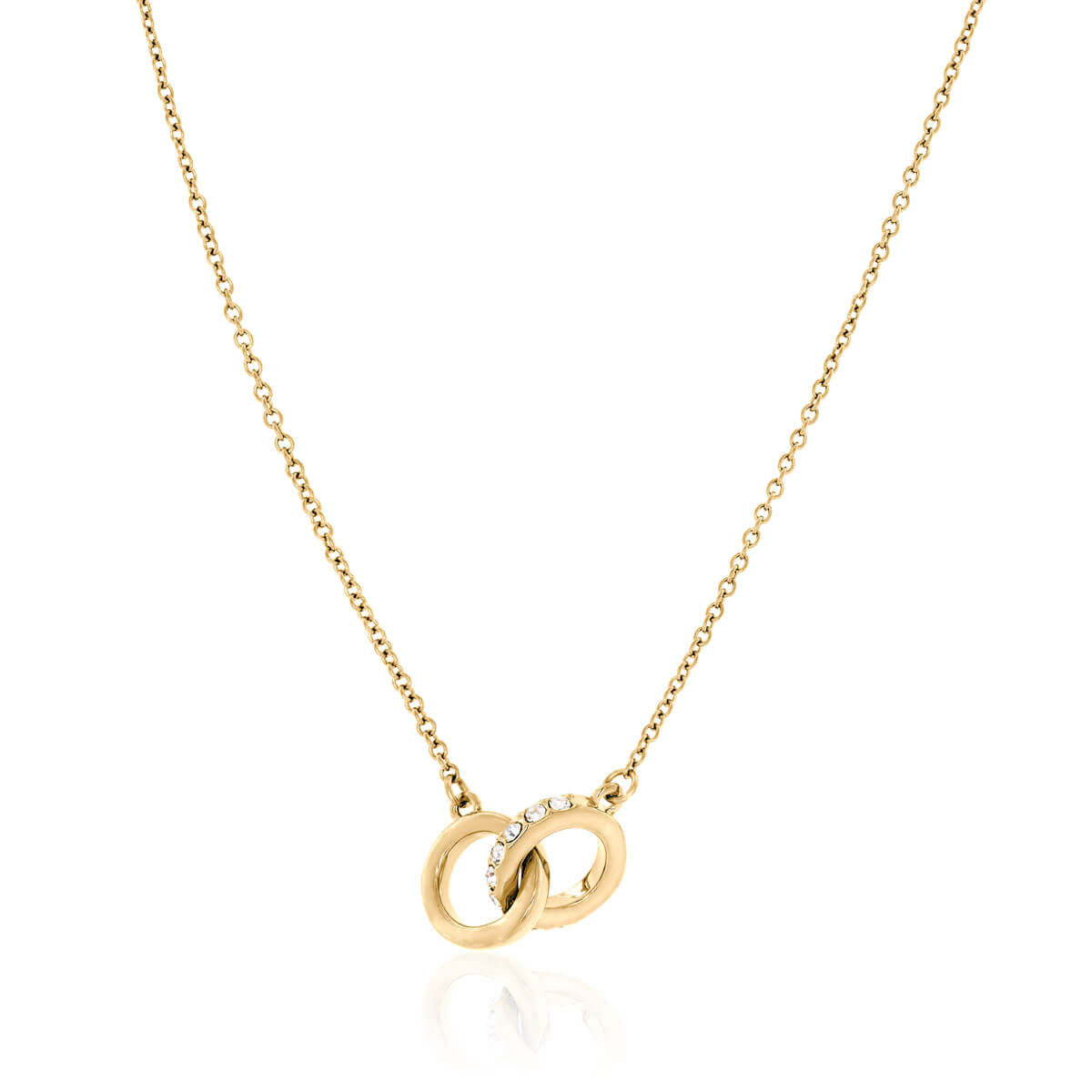 Interlinked Crystal Necklace (Gold) - Main Image