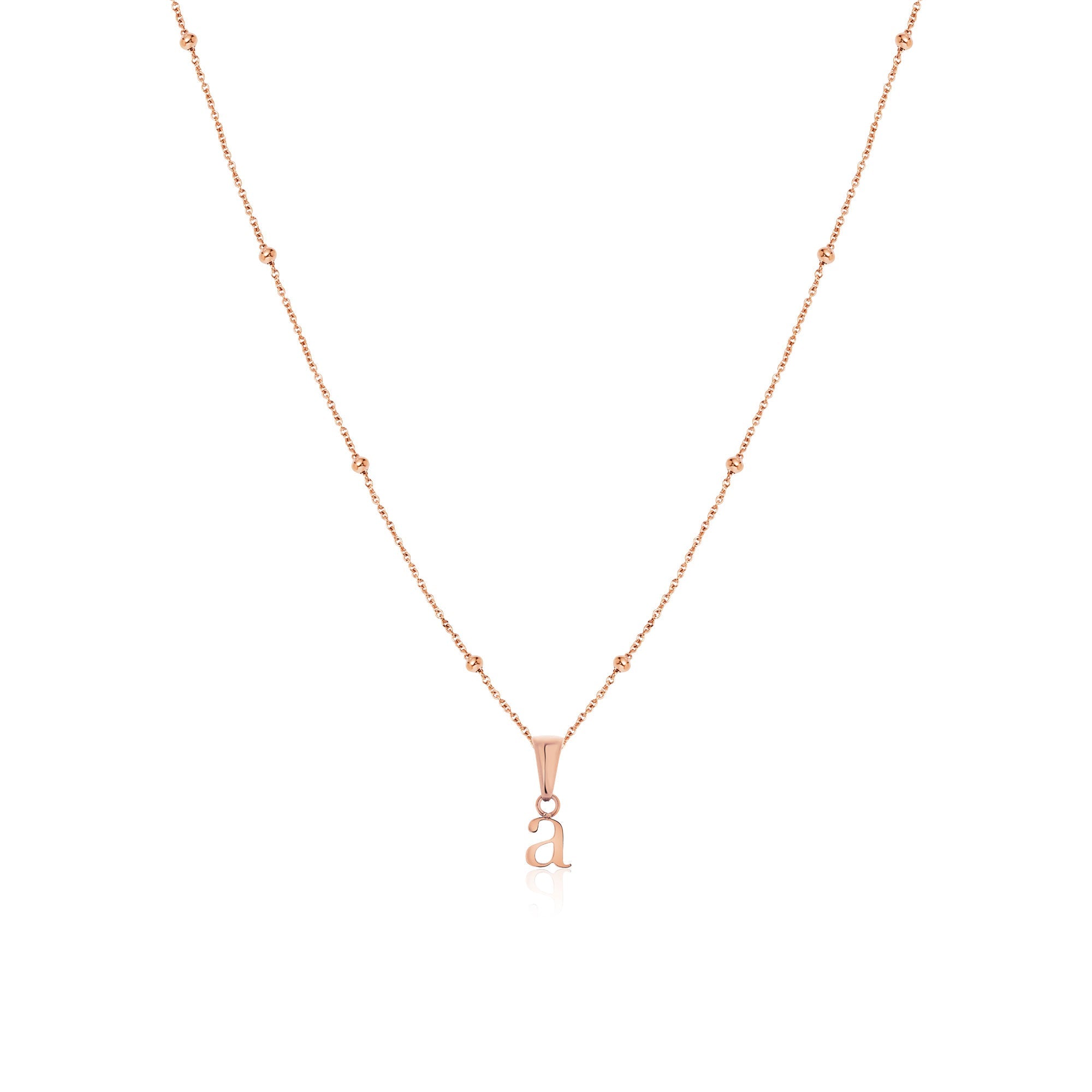 Lowercase Initial Sphere Chain Necklace (Rose Gold) – Abbott Lyon