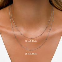 Lowercase Initial Sphere Chain Necklace (Silver)