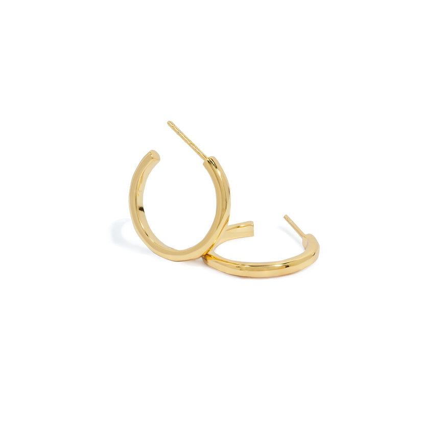 Sterling Silver Classic Hoop Earrings (Gold)