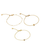 Mini Birthstone & Letter Bracelet Set (Gold)