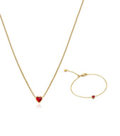 Mini Heart Birthstone Set (Gold)