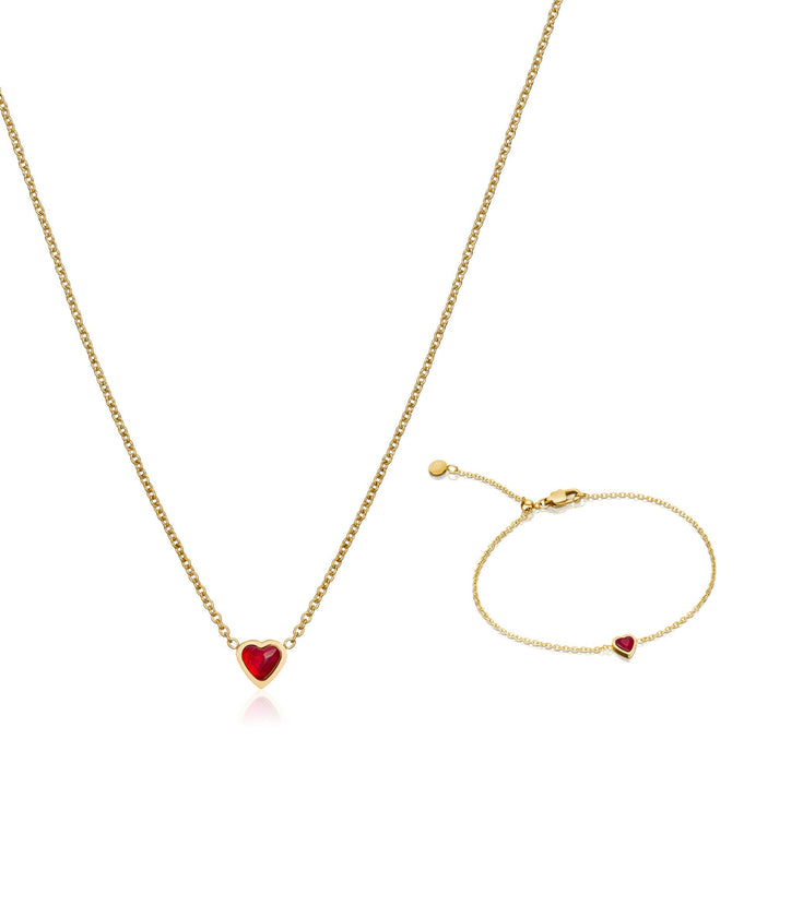 Mini Heart Birthstone Set (Gold)