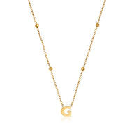 Mini Letter Sphere Necklace (Gold)