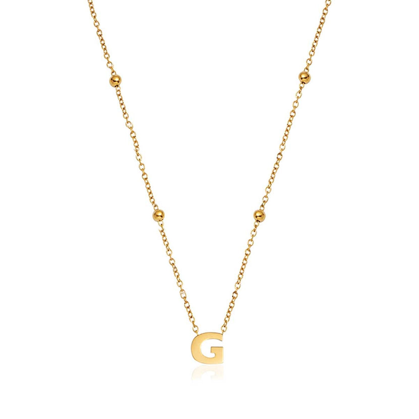 Mini Letter Sphere Necklace (Gold)