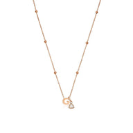 Mini Letter Sphere Necklace (Rose Gold)
