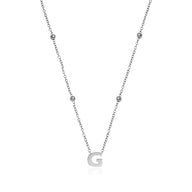 Mini Letter Sphere Necklace (Silver)