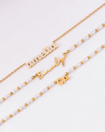 Mini Pearl Name Necklace (Gold)
