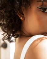 Pearl Huggie Hoop Earrings (Gold)