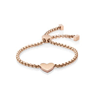 Initial Heart Bracelet (Rose Gold)