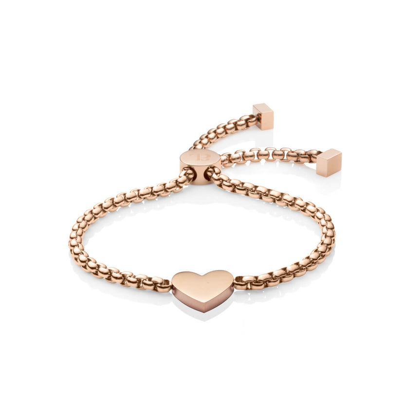 Initial Heart Bracelet (Rose Gold)