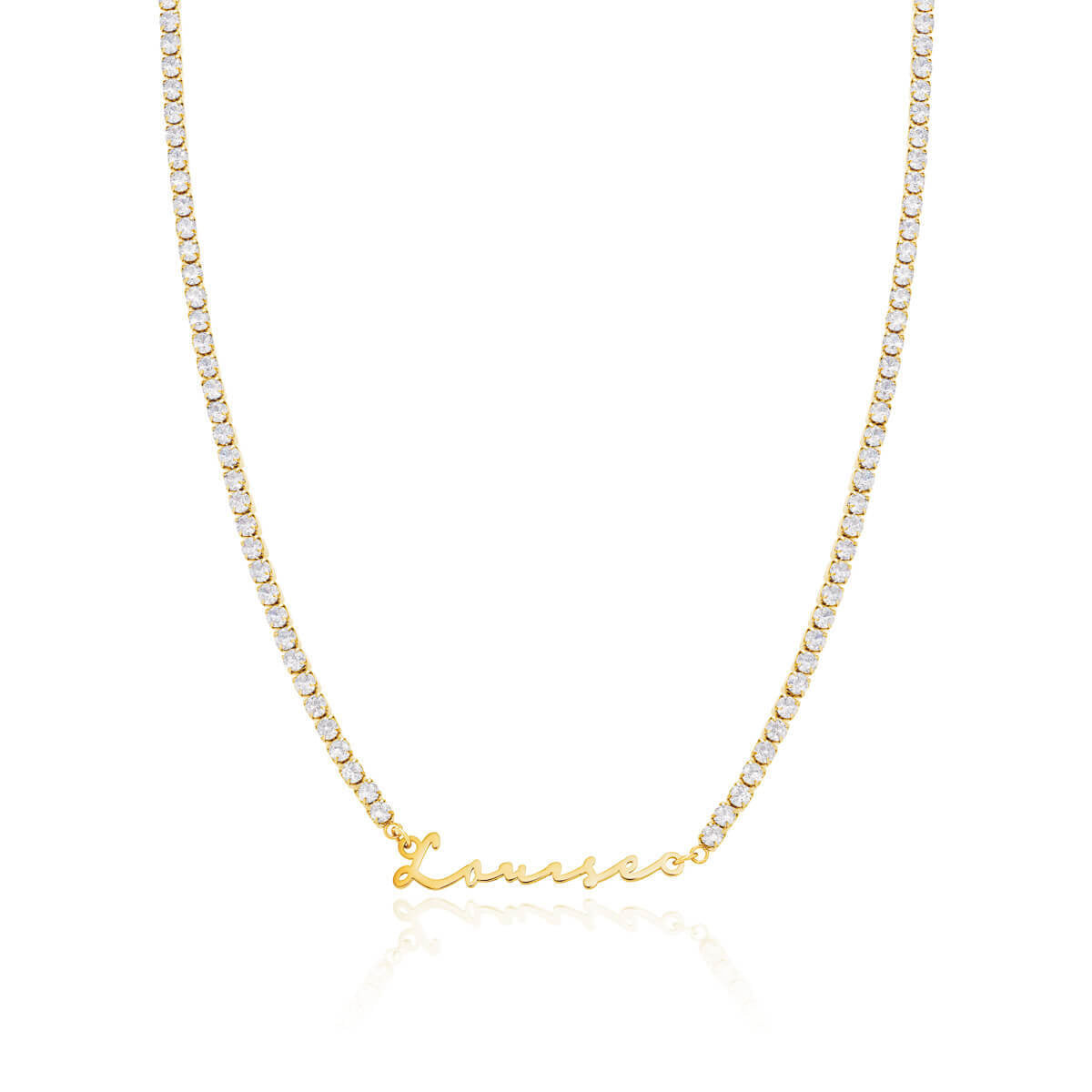 Signature Name Tennis Necklace (Gold)