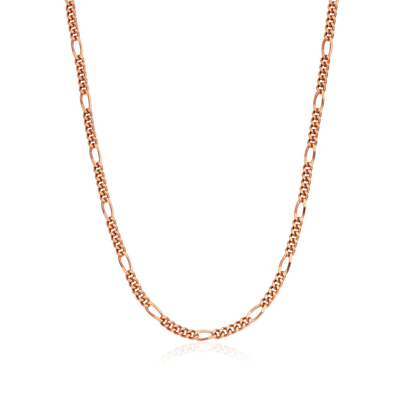 Layering Small Figaro Chain Necklace (Rose Gold)