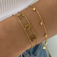 Hanging Disc Bracelet (Gold)