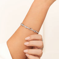 Crystal Fixed Charm Bracelet (Silver)