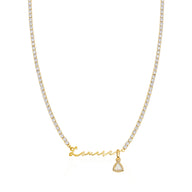 Signature Name Tennis Necklace (Gold)