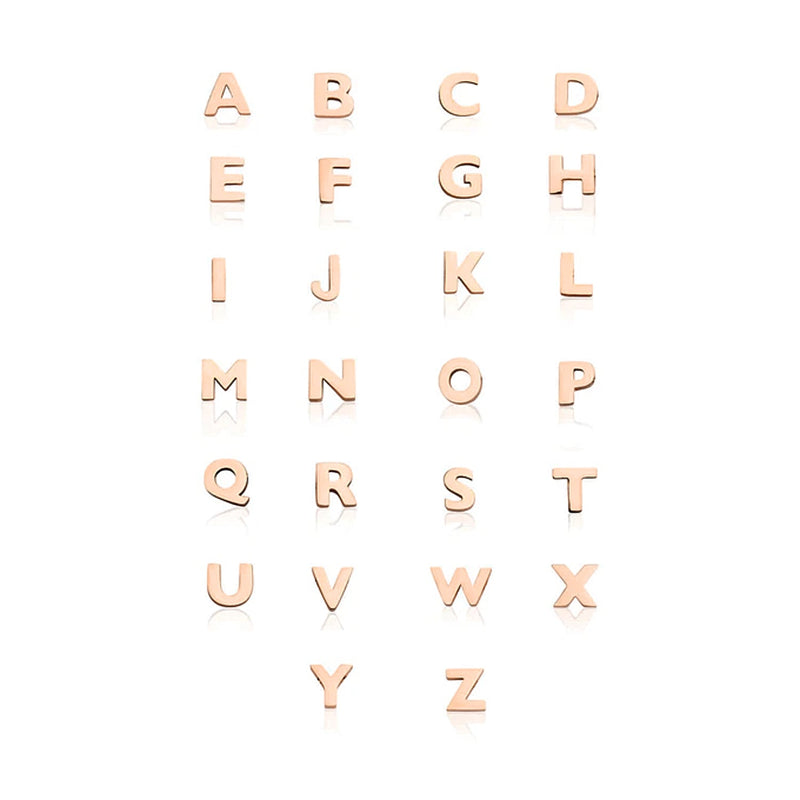 Made Mine Charms - Block Initial Charm (Rose Gold)