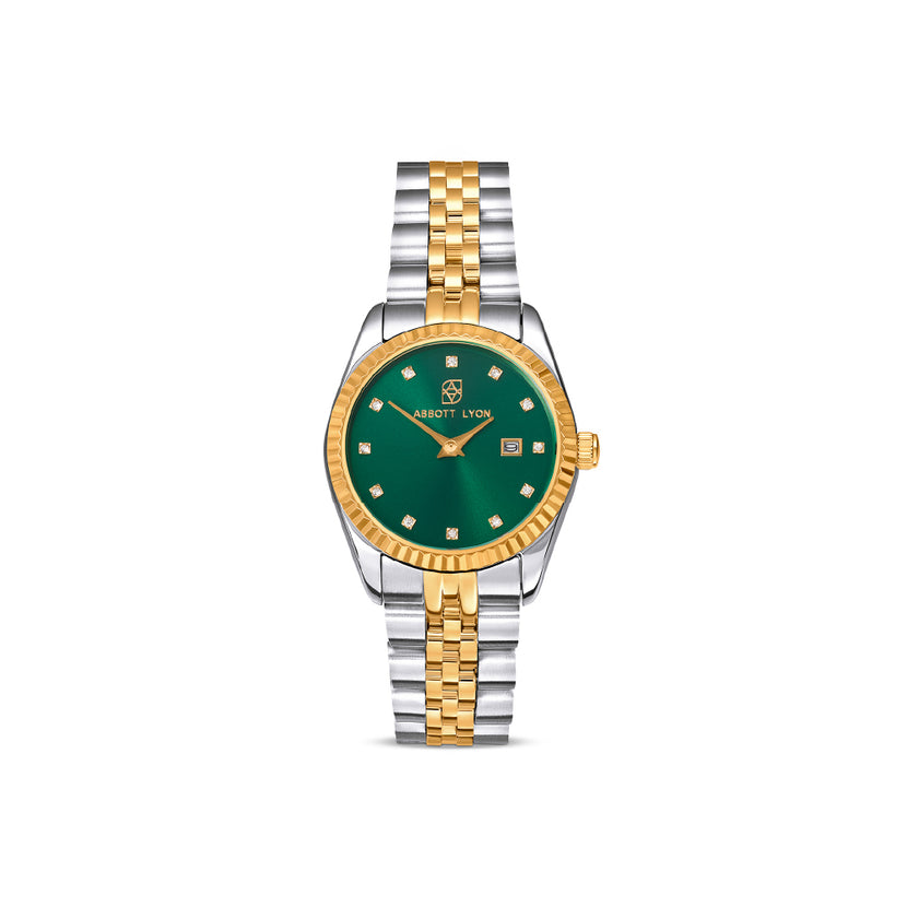 Mini Two Tone Emerald Link Belgravia 30 Watch