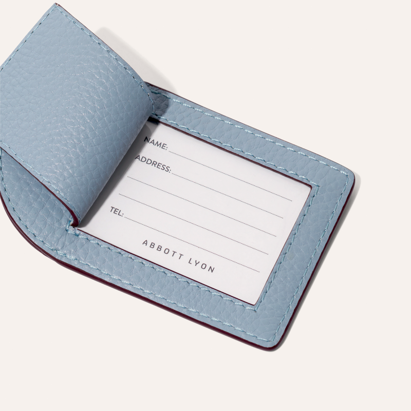 Leather Luggage Tag (Powder Blue)