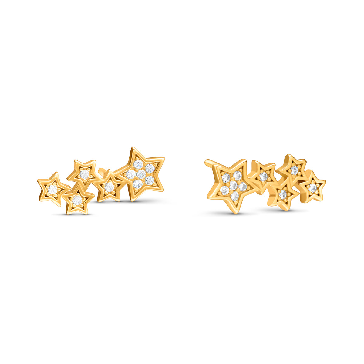 Moon Back Star Climber Earrings