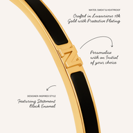 Mini Icon Black Initial Bangle (Gold)