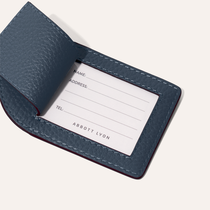 Leather Luggage Tag (Navy)