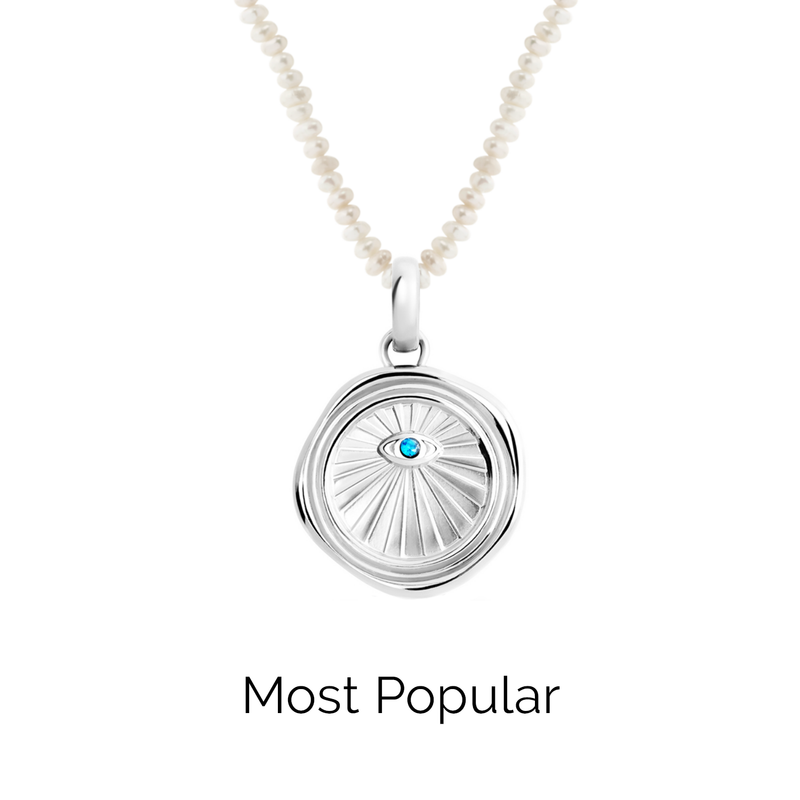 Layering Mini Pearl Beaded Chain Necklace (Silver)