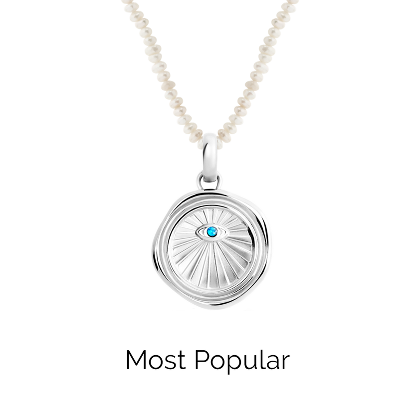 Layering Mini Pearl Beaded Chain Necklace (Silver)