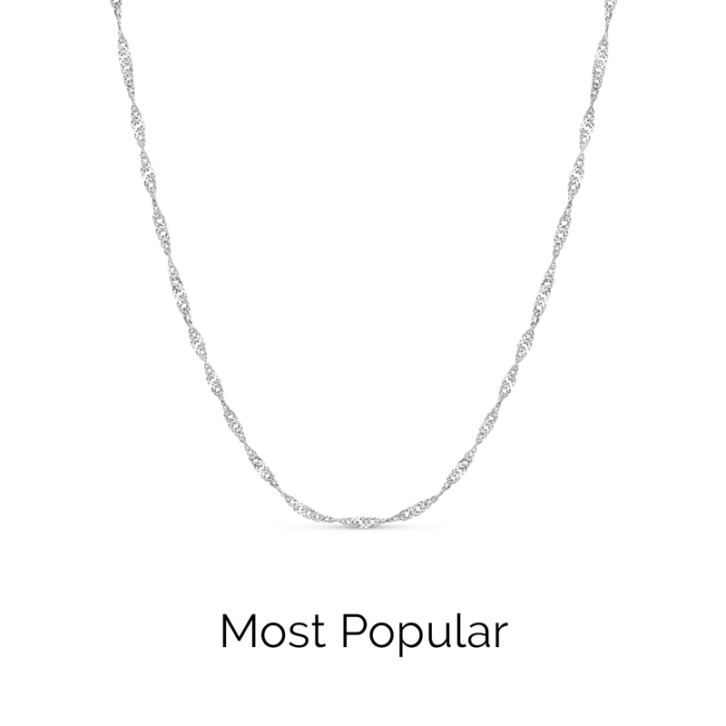 Layering Twisted Chain Necklace (Silver)