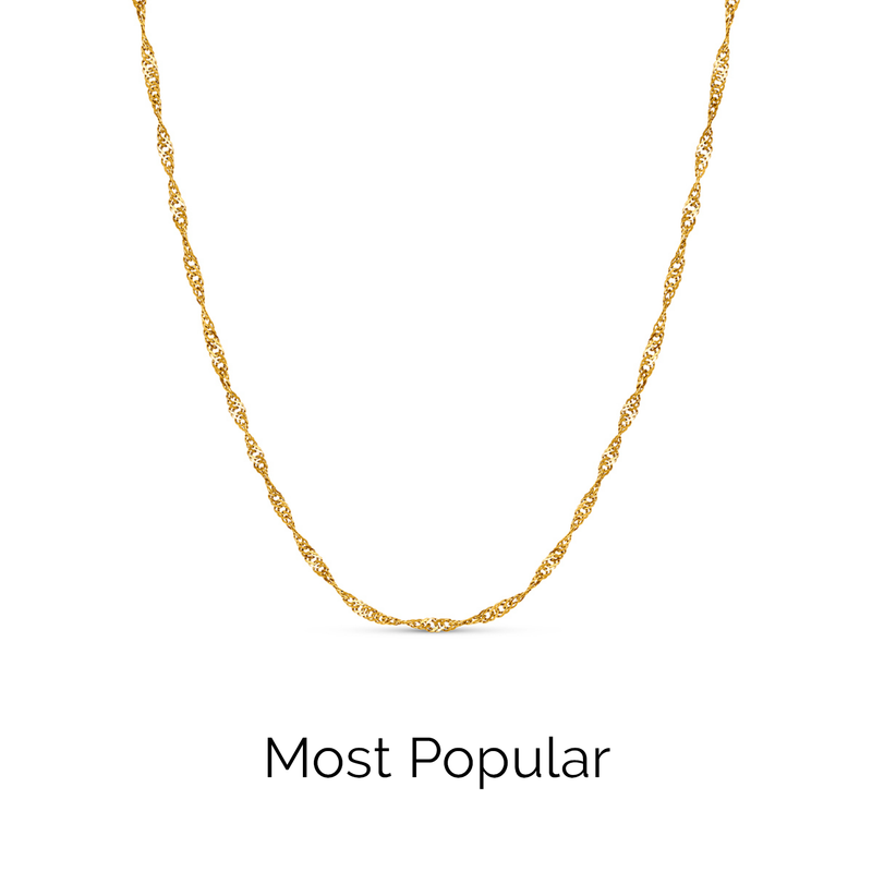 Layering Twisted Chain Necklace (Gold)