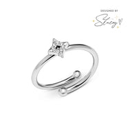 Moon and Back Star Ring (Silver)