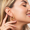 Medium Chunky Huggie Hoop Earrings (Gold)