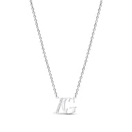 Double Initial Crystal Necklace (Silver)