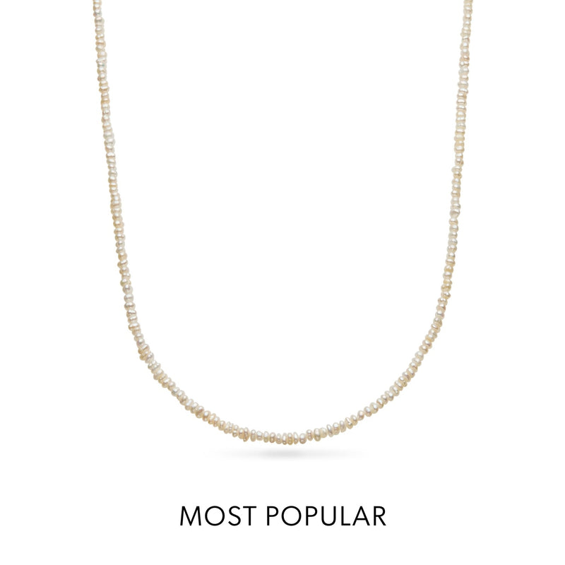 Layering Blue Apatite Beaded Necklace (Gold)